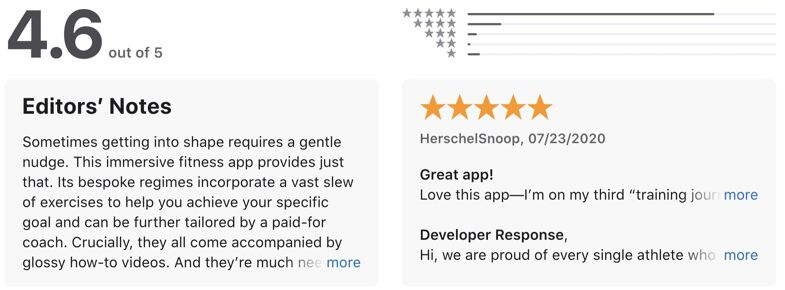 Freeletics App Store Ratings