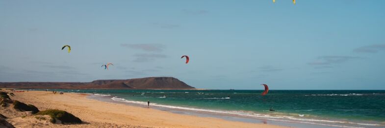 Kitesurfing in Sal Island, Cape Verde