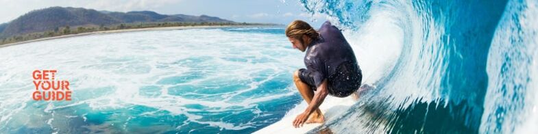 Surfing at the gorgeous Kona Bay